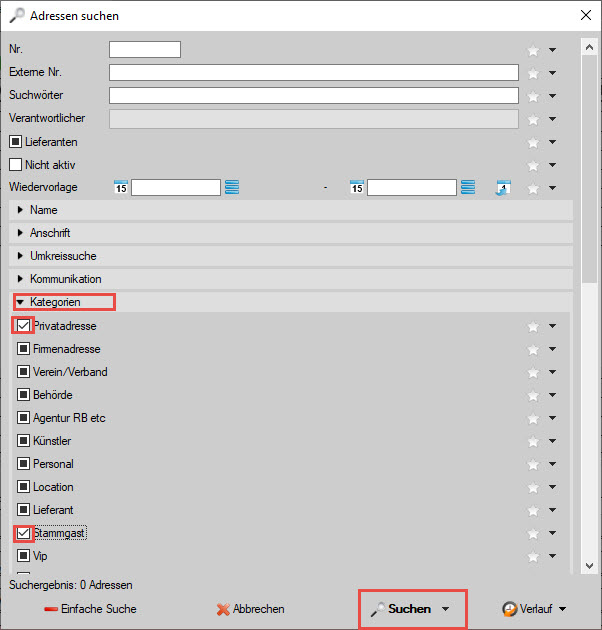 A2 S3 Adresse selektieren