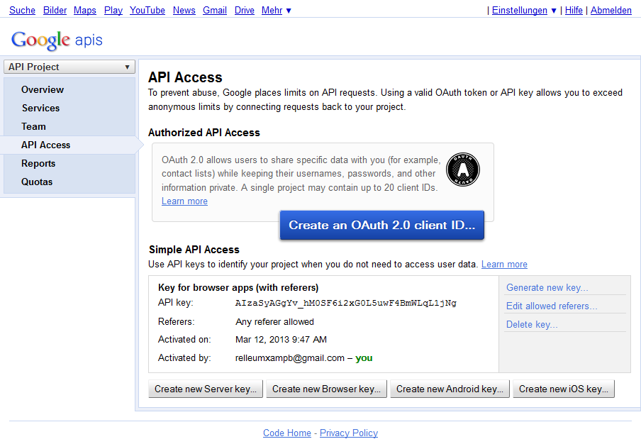 img_kalendersyncronisation_create an oauth 2.0 client id