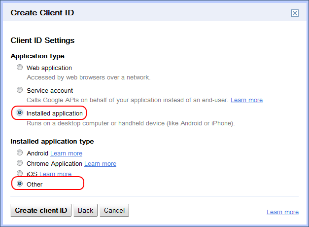 img_kalendersyncronisation_create client id_settings